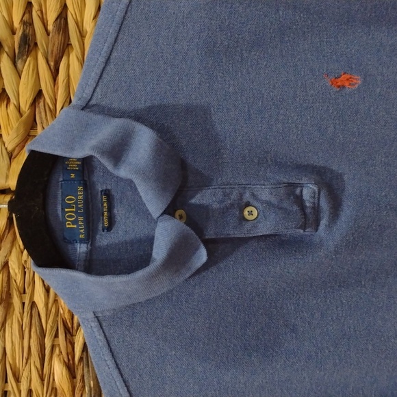 Polo Ralph Lauren Blue Polo Shirt Short Sleeve Size M Custom Slim Fit - Picture 3 of 10
